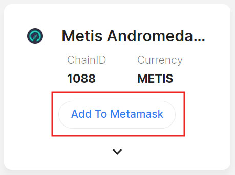 Add Metis Network to Metamask with Chainlist